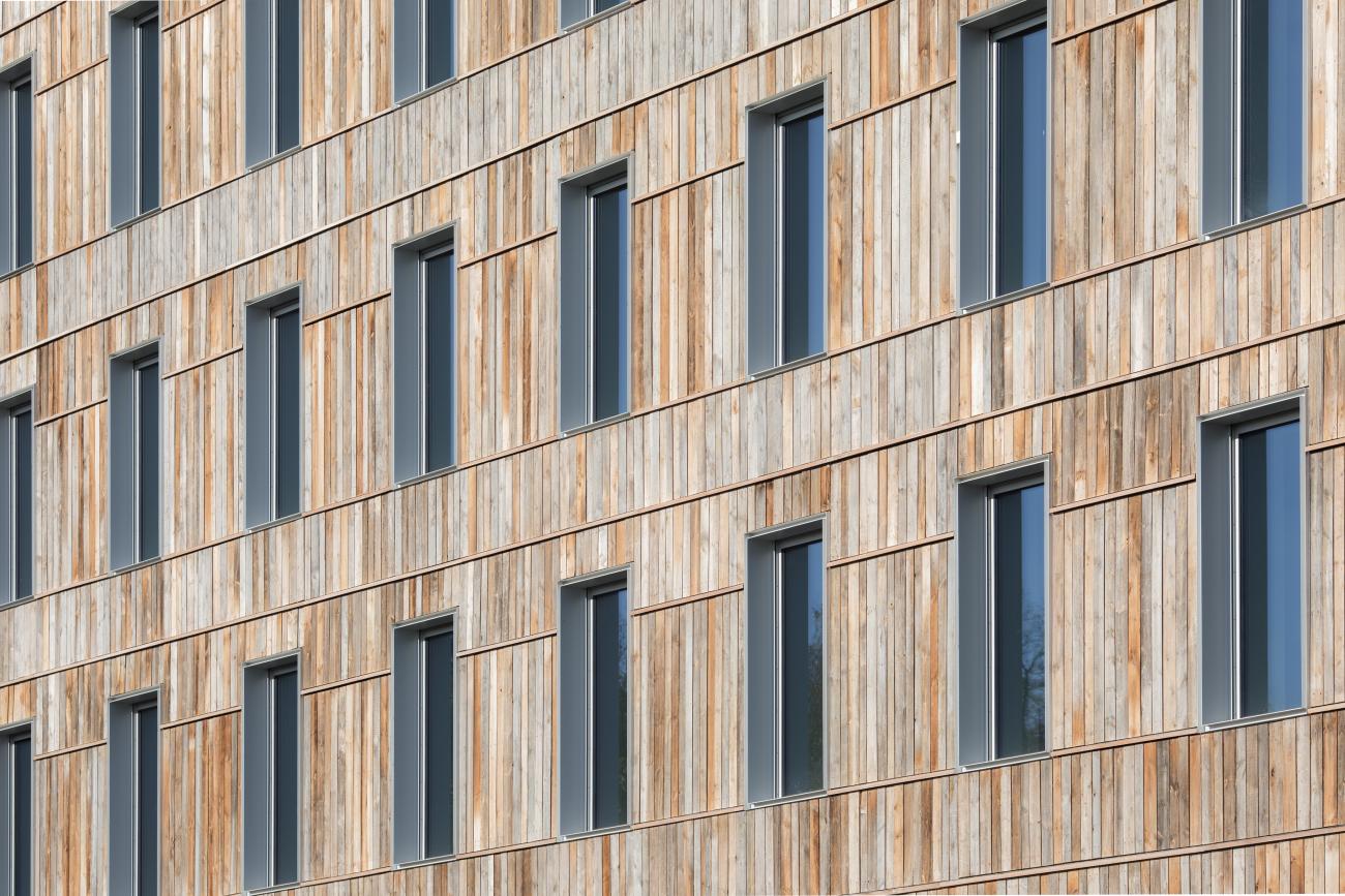 Moodboard d'une façade en bardage bois